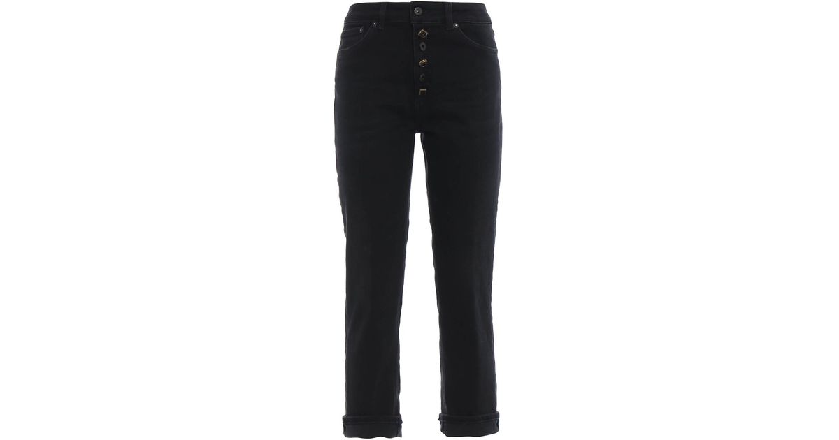 Dondup Denim Koons Loose Fit Crop Black Jeans - Lyst