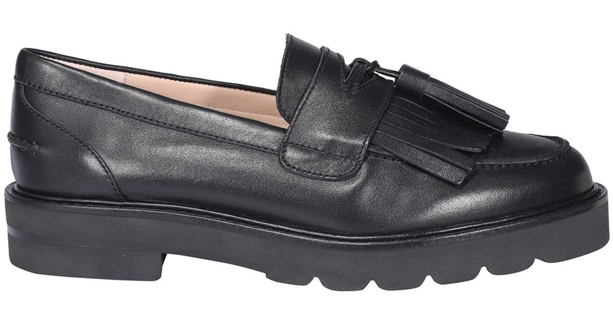 Stuart Weitzman Leather Mila Lift Loafers in Black - Lyst