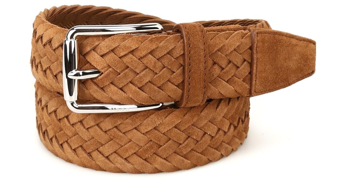 Tod&#39;s Chestnut Woven Suede Belt in Light Brown (Brown) for Men - Lyst