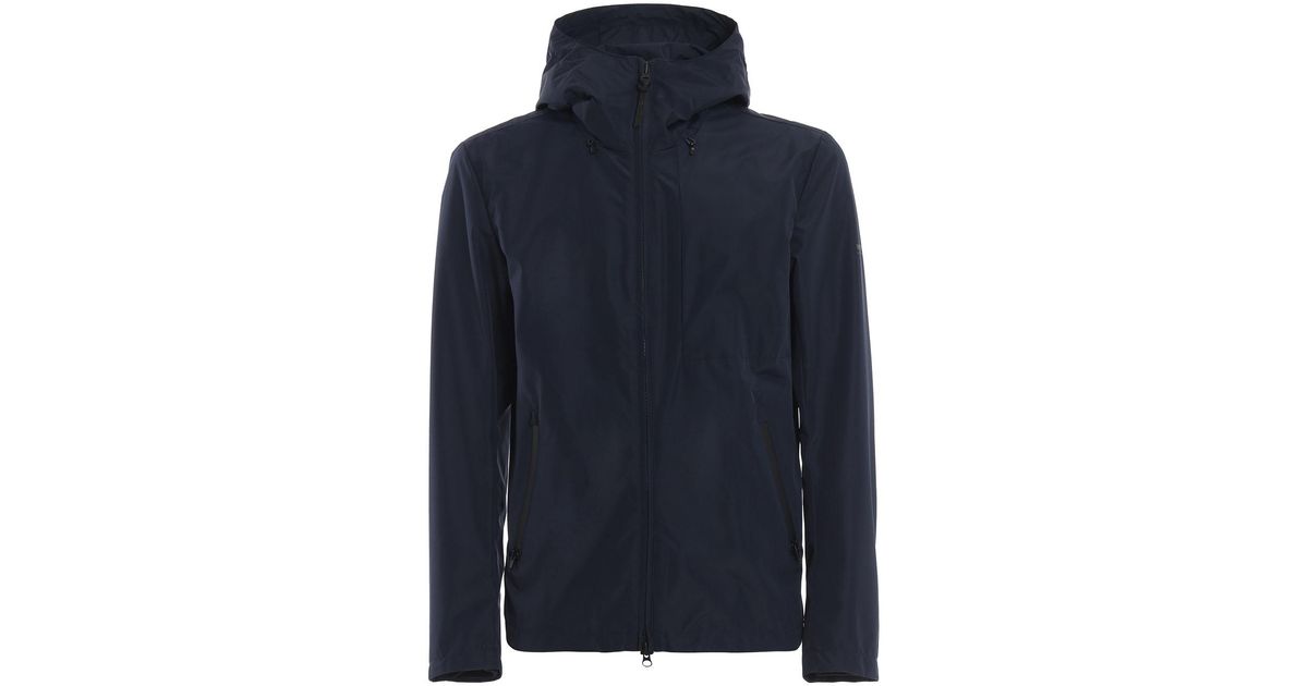 Woolrich Pacific Navy Blue Hooded Jacket for Men - Lyst