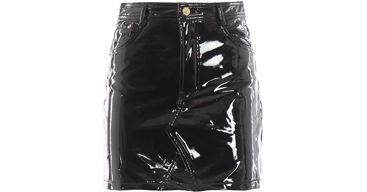Chiara Ferragni Five Pocket Vinyl Mini Skirt in Black - Lyst