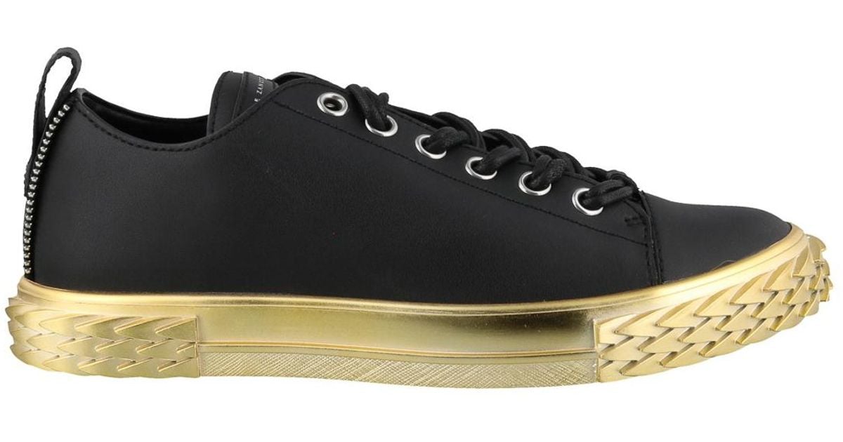 black and gold giuseppe trainers