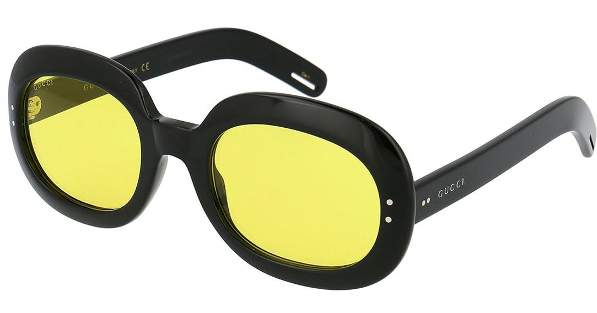 gucci black oval sunglasses