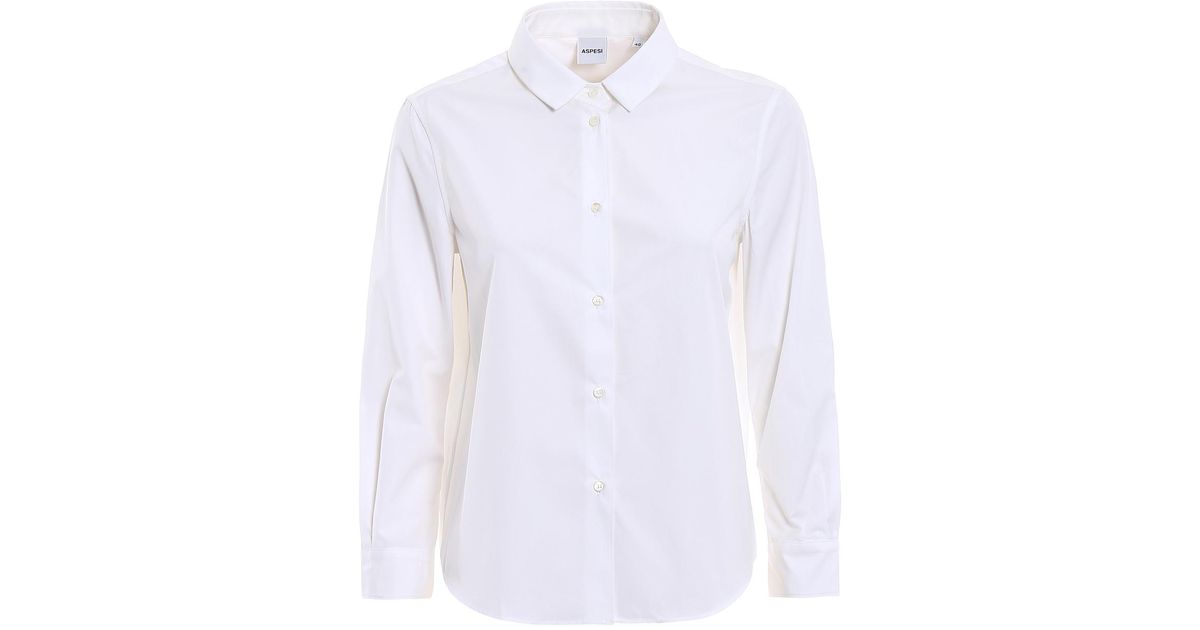 Aspesi Three-quarter Sleeve Cotton Shirt in White for Men - Lyst