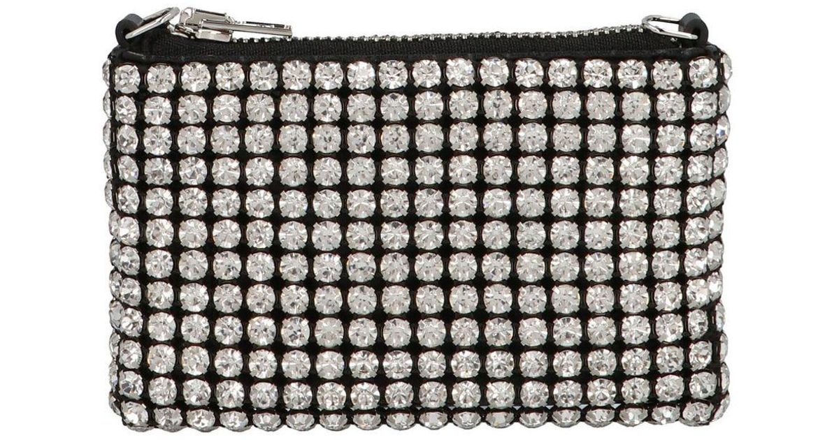 Alexander Wang Synthetic Heiress Rhinestones Crossbody Bag in Silver
