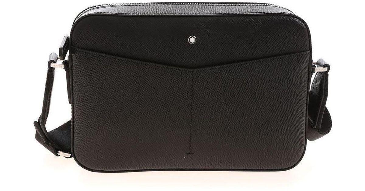 Montblanc Leather Logo Crossbody Bag In Black for Men Lyst