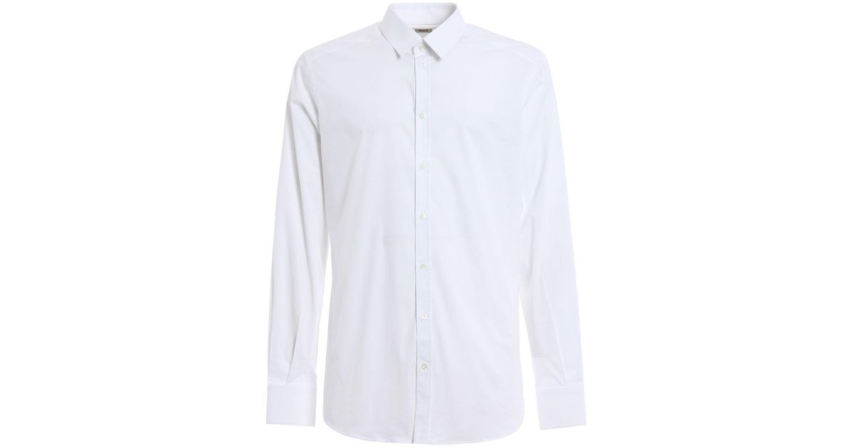 Dolce & Gabbana Stretch Poplin Cotton Shirt in White for Men - Lyst