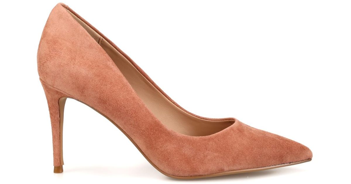 light pink suede pumps