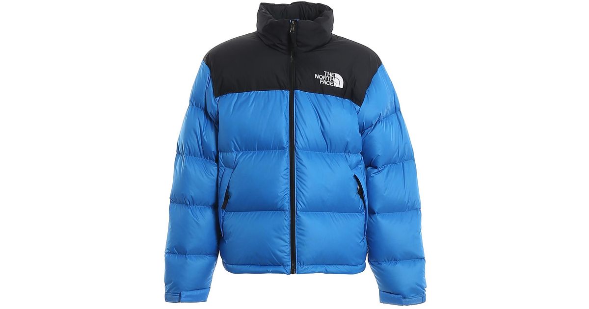 The North Face Quilted Fabric Two-tone Puffer Jacket in Light Blue ...