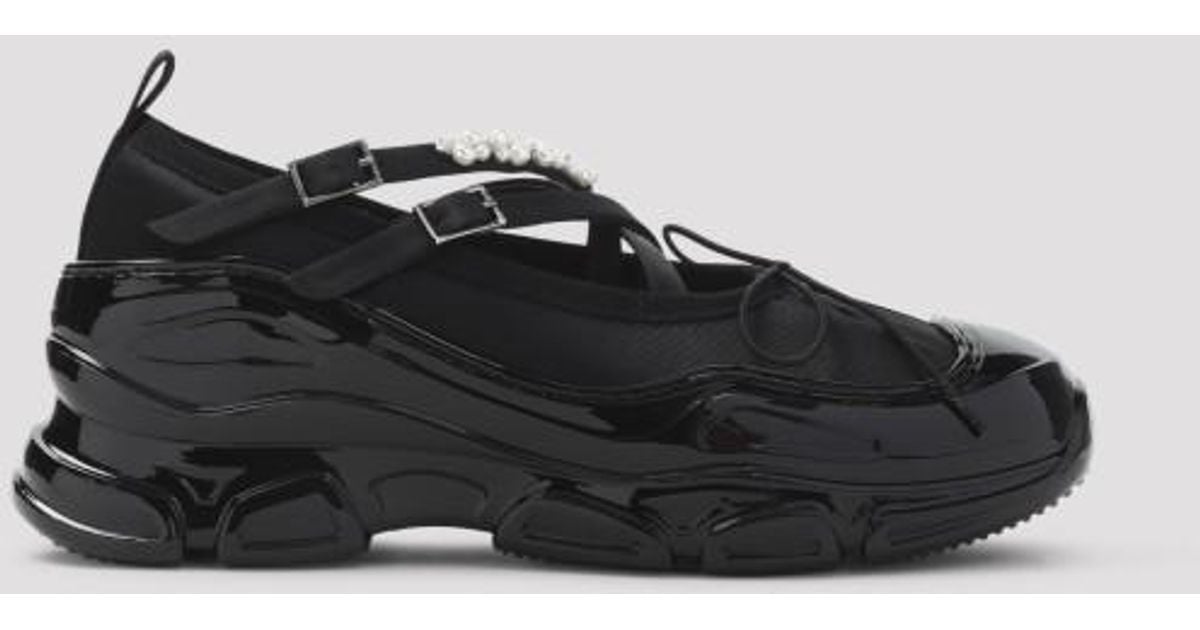 Simone Rocha Classic Criss Cross Tracker Ballerina in Black | Lyst UK