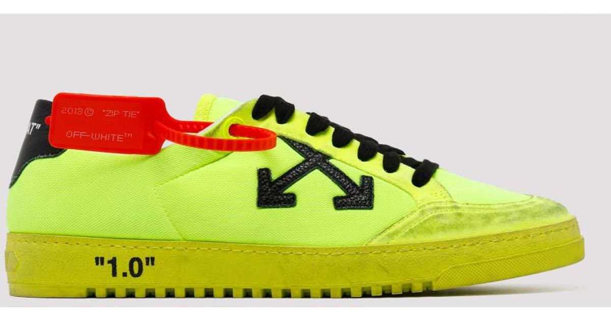 Off-White c/o Virgil Abloh Leather Neon Yellow 2.0 Low Top Sneakers for ...