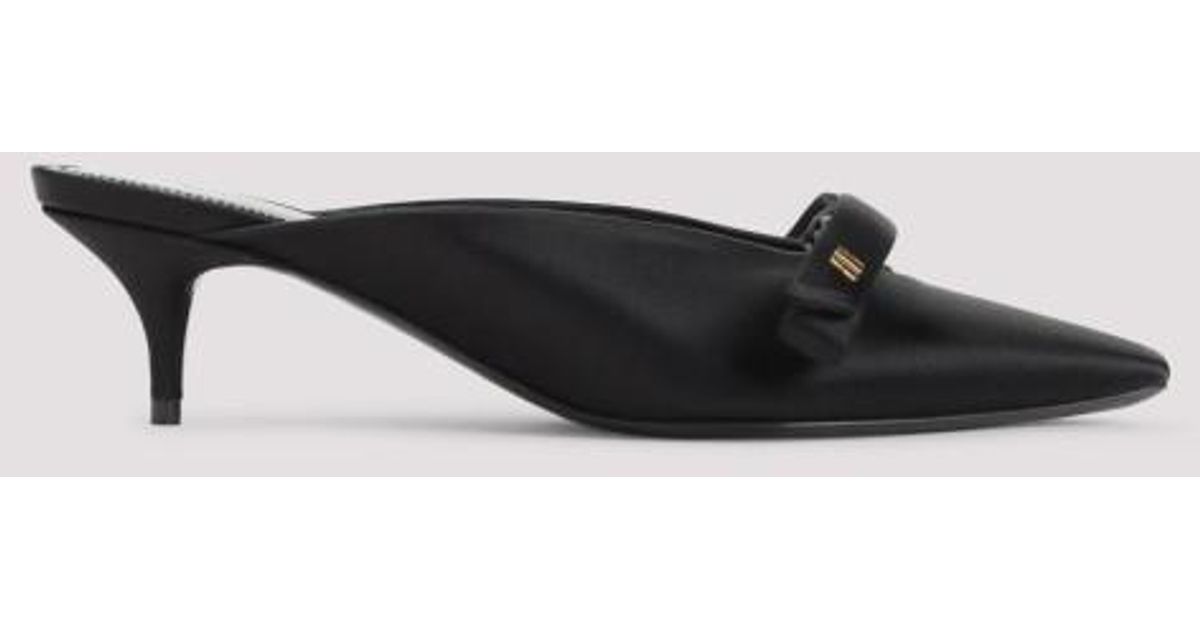 Balenciaga Nano Bow Mules in Black | Lyst