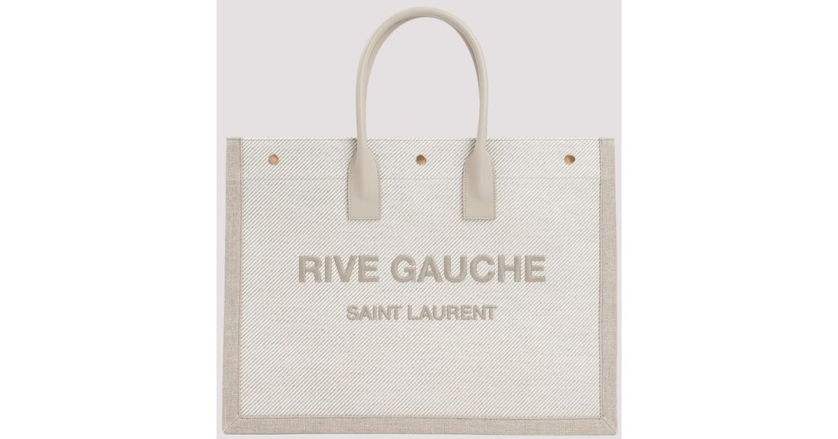 Saint Laurent Rive Gauche Tote Bag in White