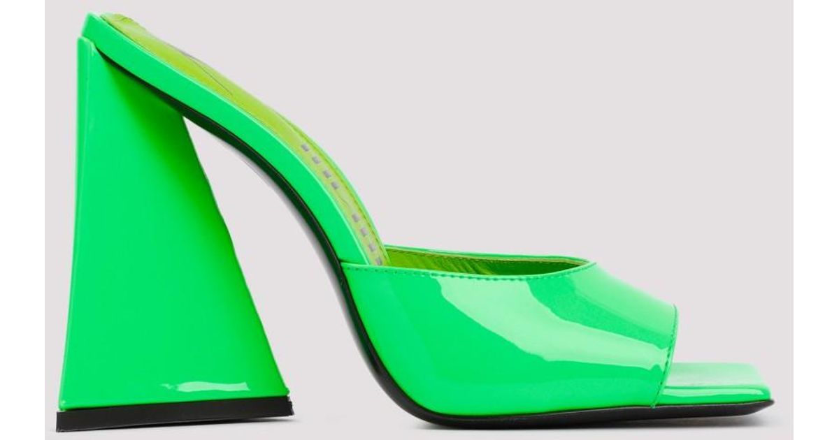 The Attico Devon Mule Shoes in Green | Lyst