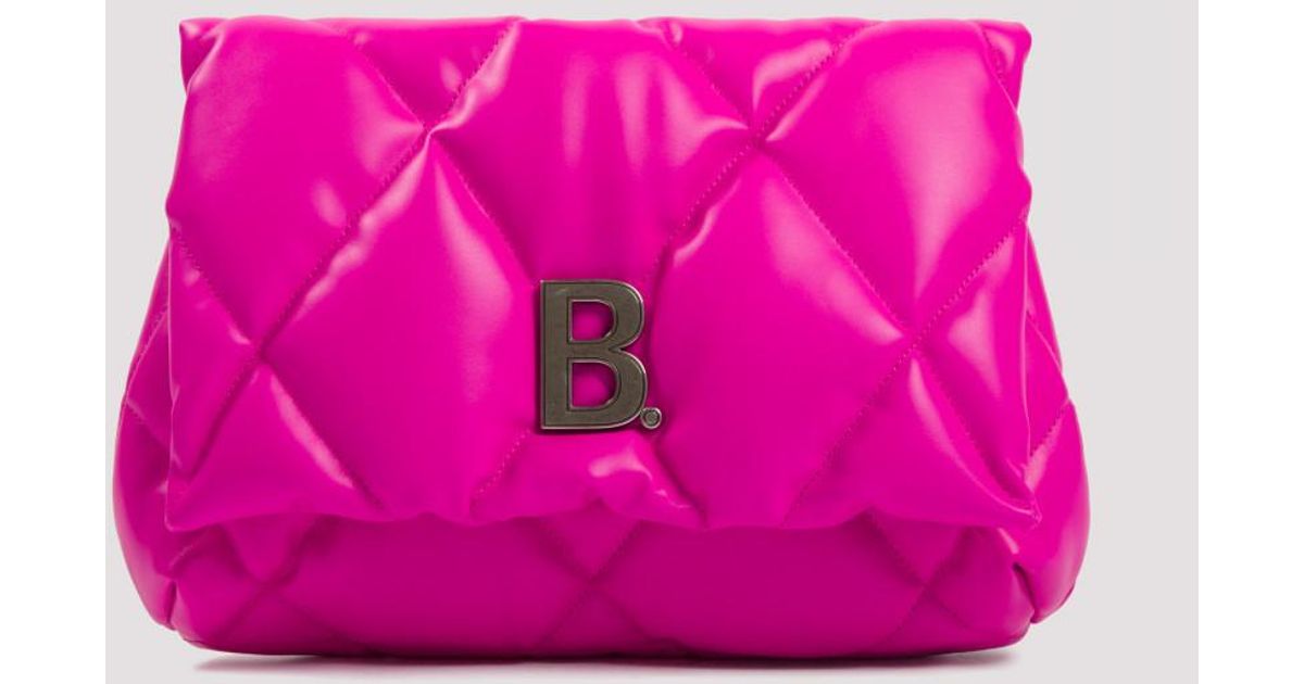 Balenciaga Leather Fuchsia Touch Puffy Clutch Bag in Pink | Lyst