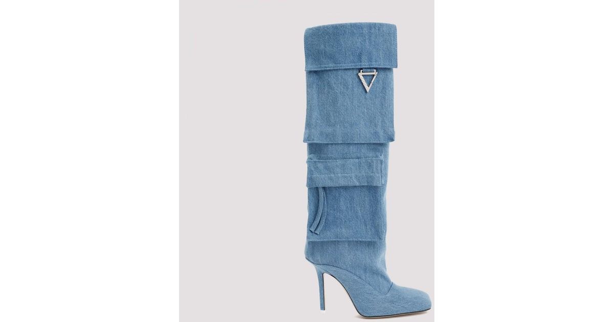 The Attico Sienna Tube Boot Shoes in Blue | Lyst