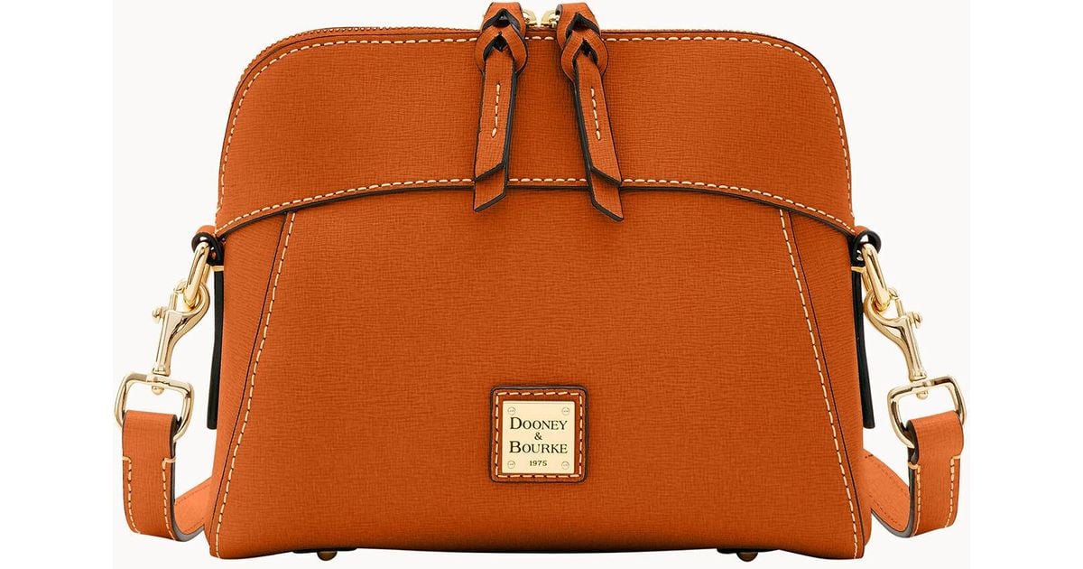 Dooney & Bourke Leather Saffiano Cameron Crossbody in Natural (Orange