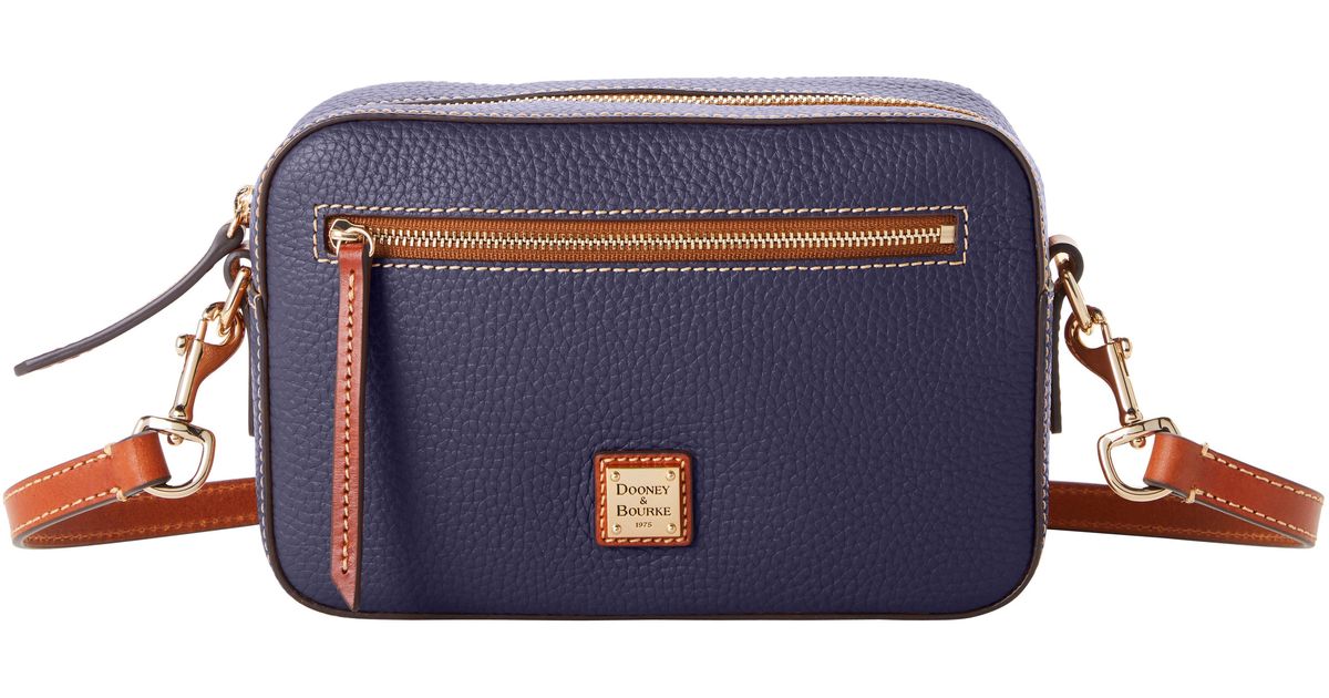 Dooney & Bourke Leather Pebble Grain Camera Zip Crossbody in Midnight