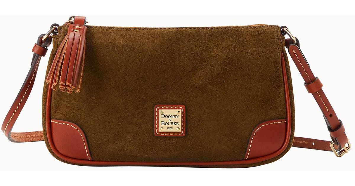Dooney & Bourke Suede Slim Crossbody in Brown Lyst