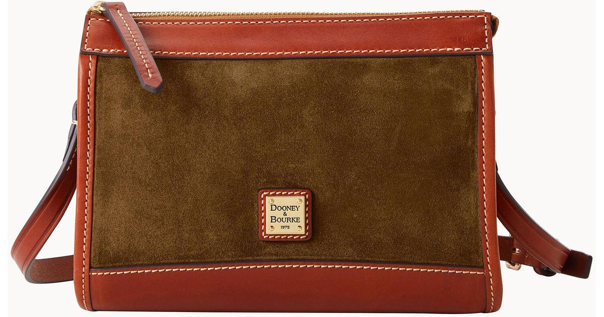 Dooney & Bourke Suede Zip Crossbody in Brown Lyst