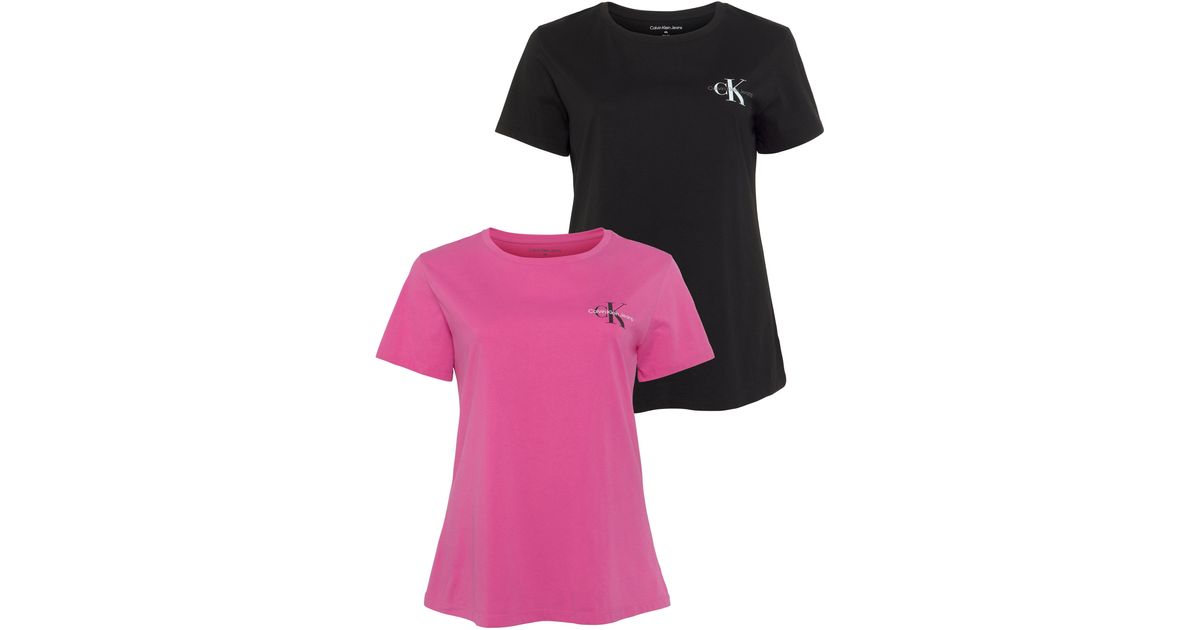 Calvin Klein Calvin Klein DE in Pink T-Shirt Lyst PLUS MONOLOGO | Jeans PACK TWO