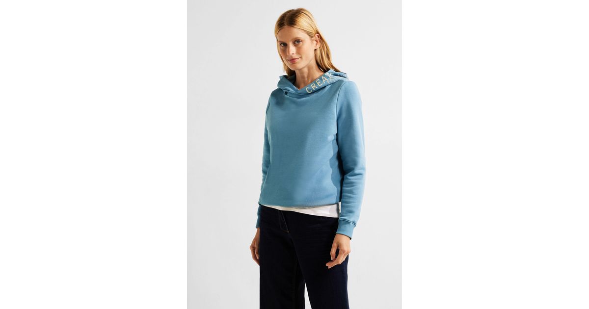 Baumwolle Lyst Blau Cecil Stretchanteil Sweatshirt, DE mit aus | in