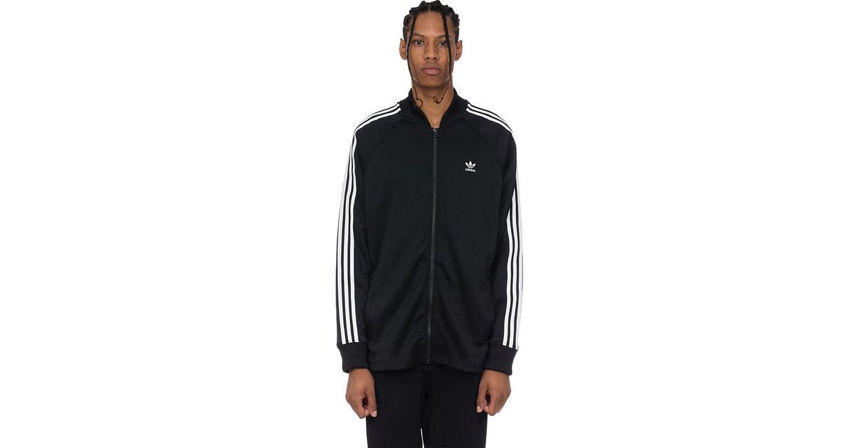 adidas originals three stripe track jacket in black
