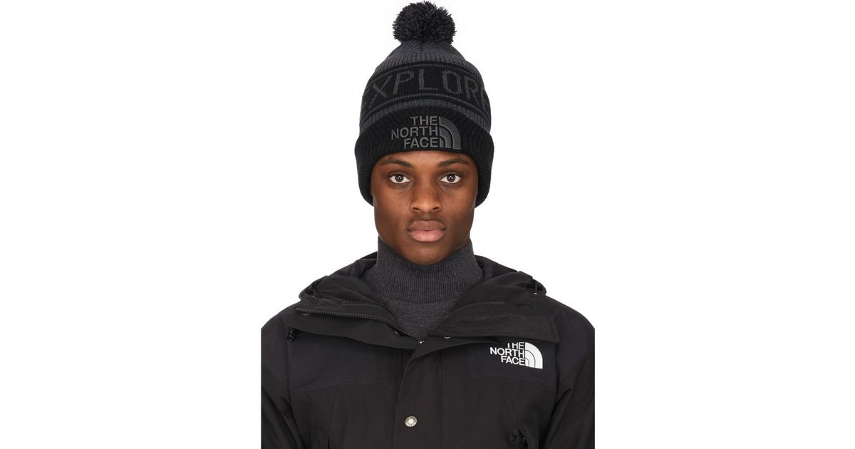 The North Face Retro Pom Beanie in Black - Lyst