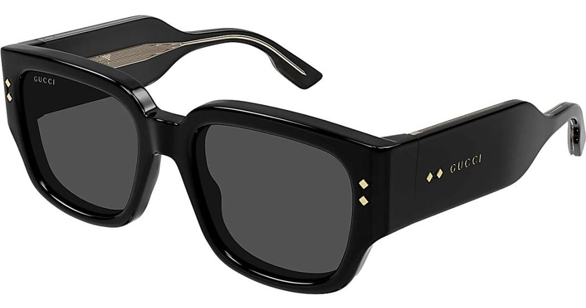 Gucci Square Frame Sunglasses in Black for Men | Lyst