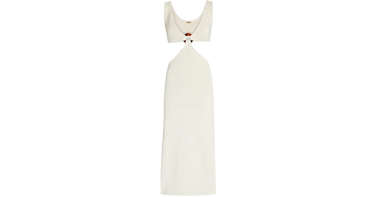 Cult Gaia Bank Cut-out Cotton-blend Midi Dress in Ivory (White) - Lyst