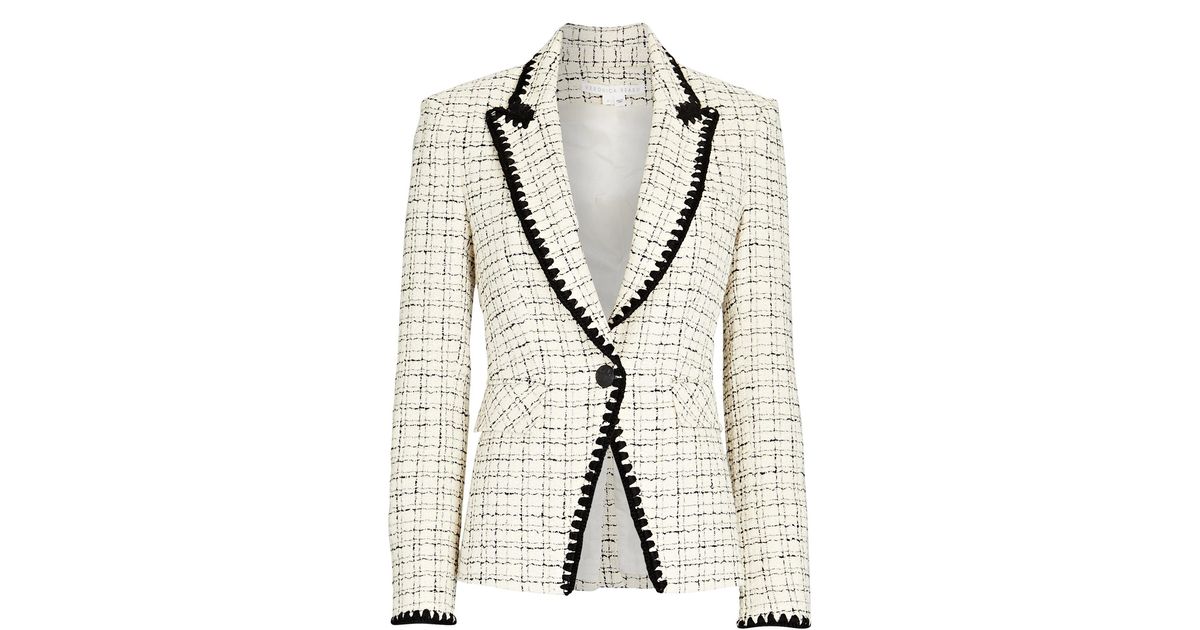 Veronica Beard Tweed Cutaway Dickey Jacket in White | Lyst