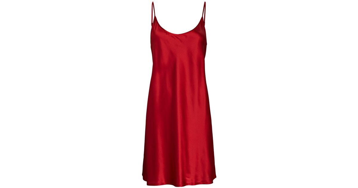 La Perla Silk Charmeuse Mini Slip Dress in Red Lyst