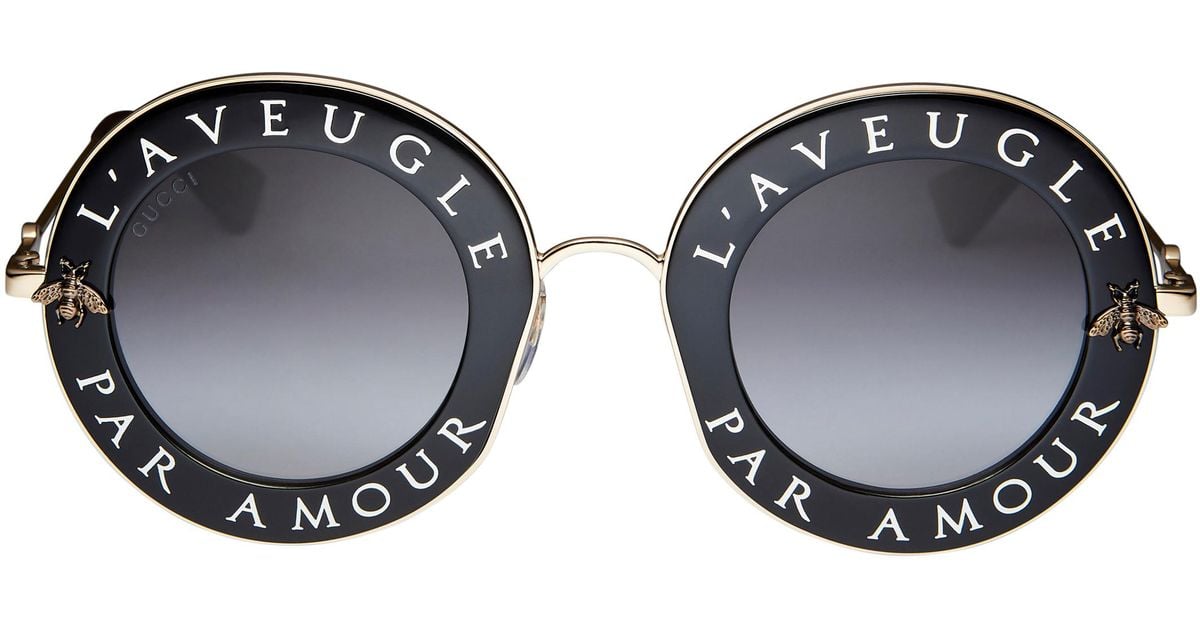 Gucci Blind For Love Round Sunglasses 