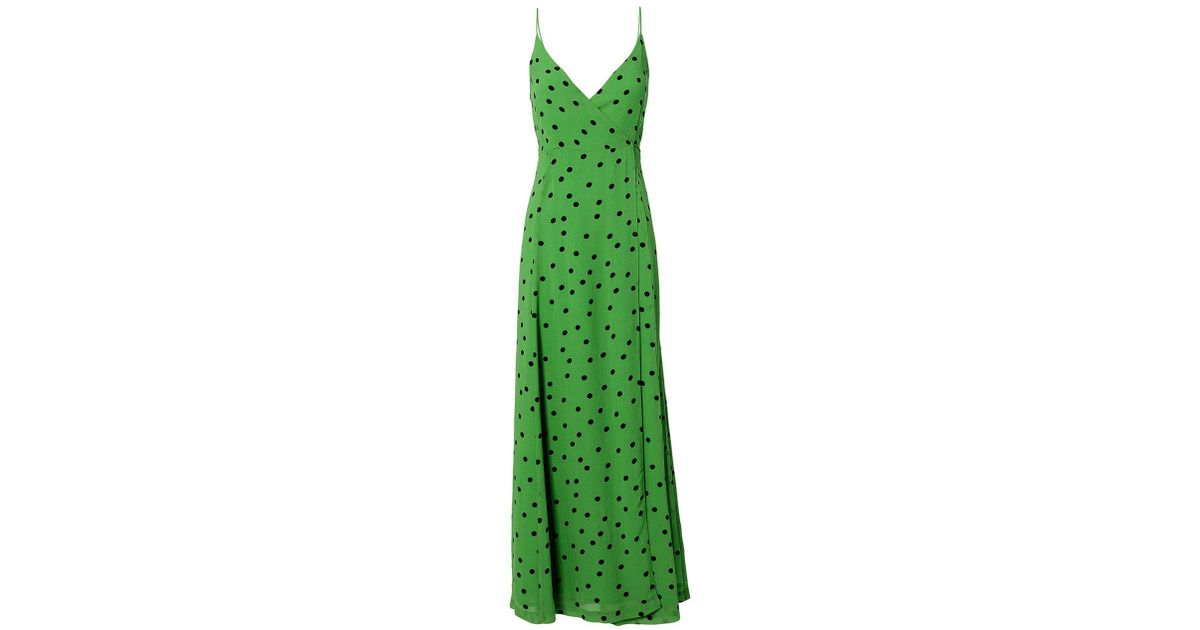 green polka dot maxi dress