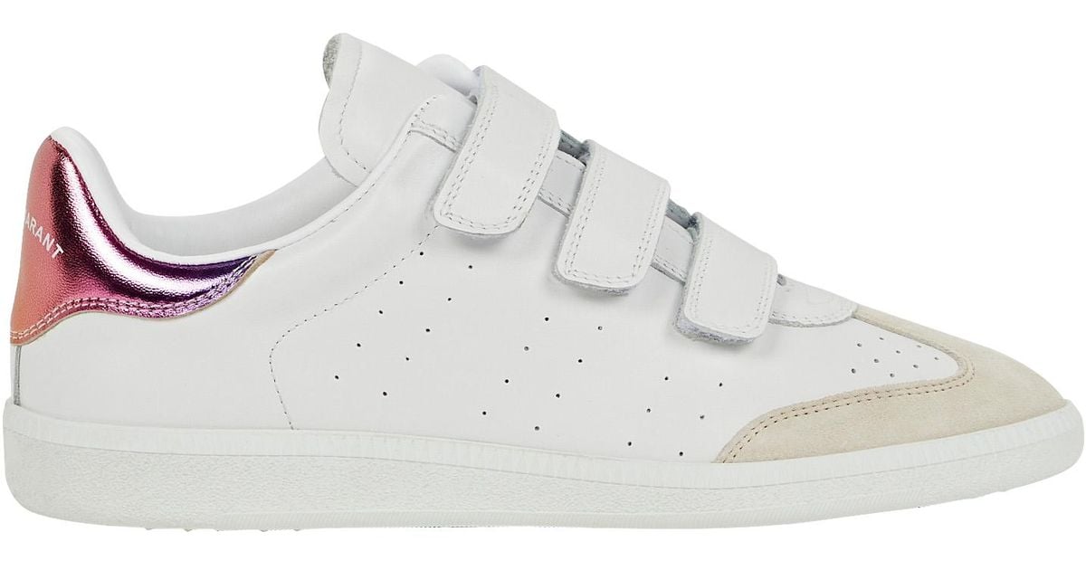 Isabel Marant Beth Velcro Leather Sneakers in White | Lyst Canada