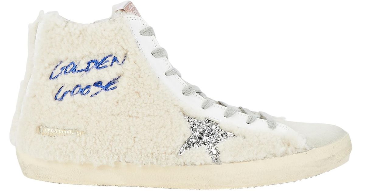 Golden Goose Francy Shearling High-top Sneakers in White | Lyst