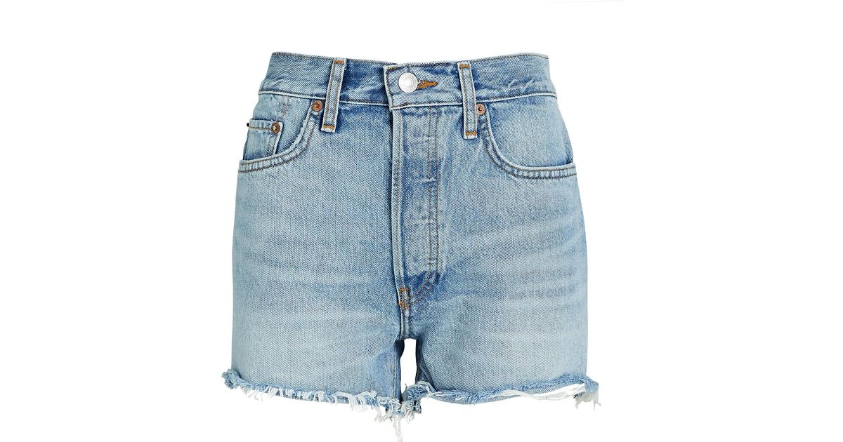 Een goede vriend Vel donor RE/DONE 70s High-rise Denim Shorts in Blue | Lyst