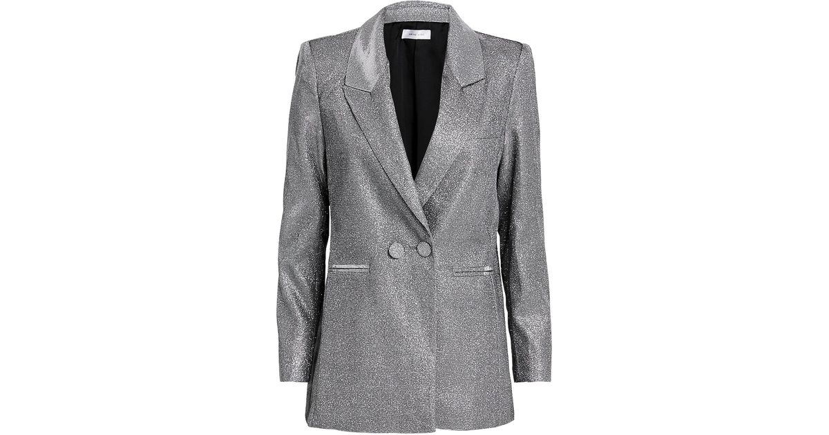 Anine Bing Ace Sparkle Blazer in Metallic Lyst