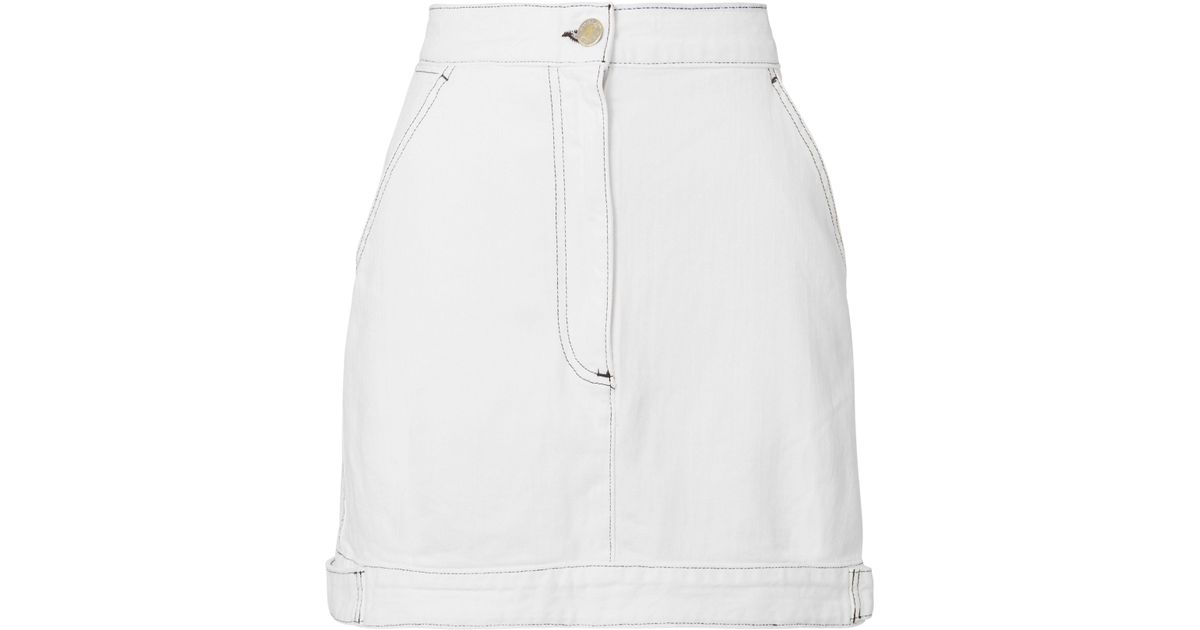 paige white denim skirt