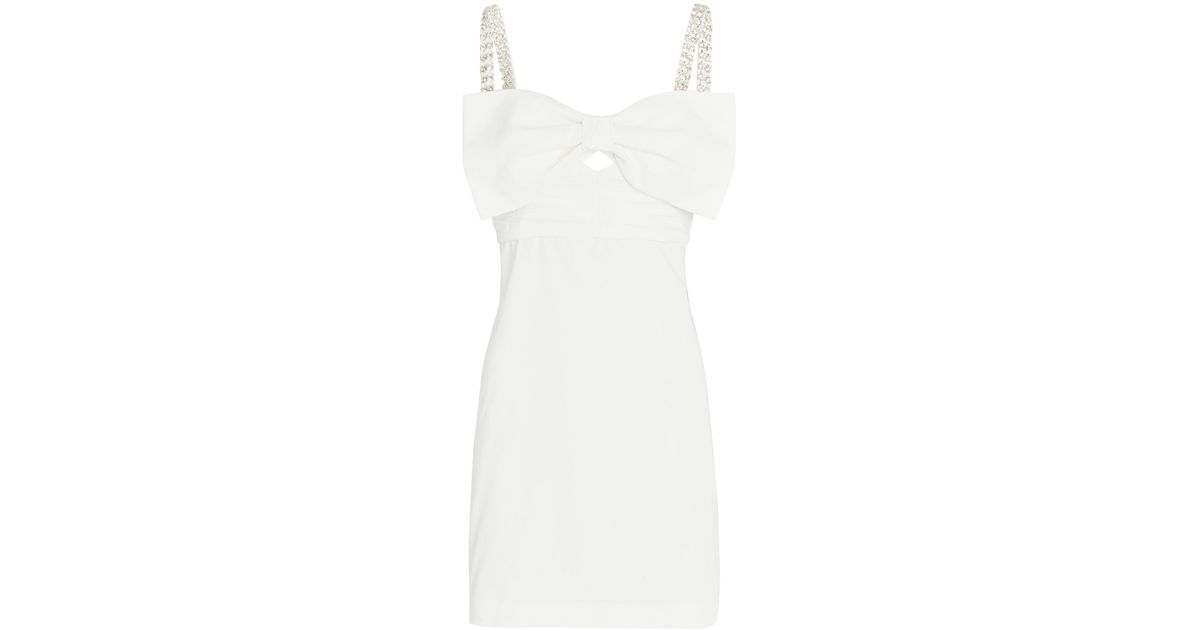 self portrait taffeta bow mini dress