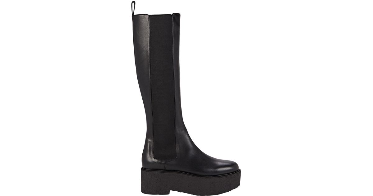 STAUD Palamino Knee-high Leather Platform Boots in Black | Lyst
