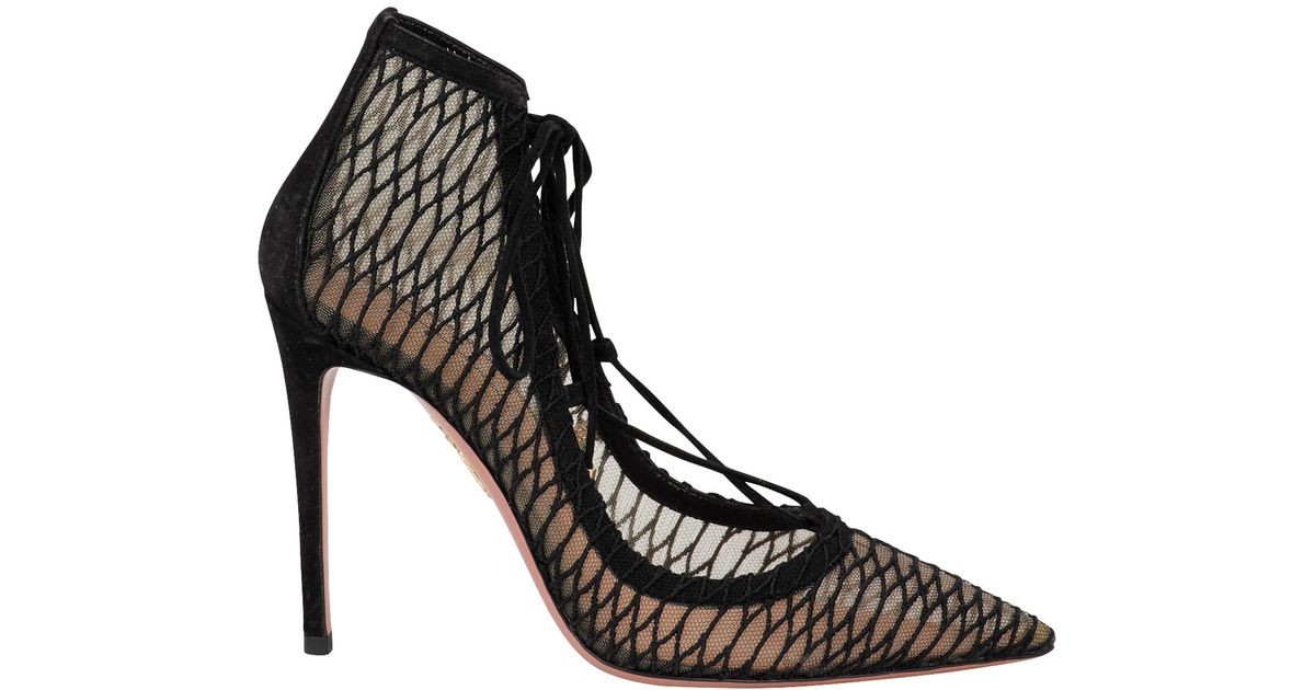 aquazzura lace up pumps