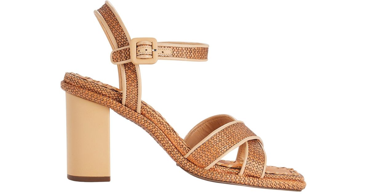 Black Studded faux raffia sandals | AlaÃ¯a | Raffia sandals, Me too shoes, Sandals