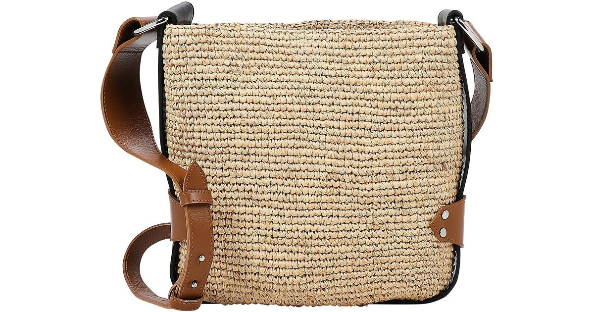 Isabel Marant Bayia Mini Raffia Shoulder Bag in Beige (Natural) Lyst