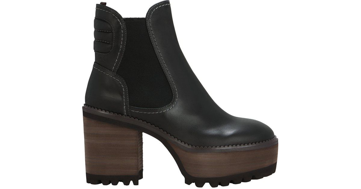 Leather Erika Ankle Boots in Black 