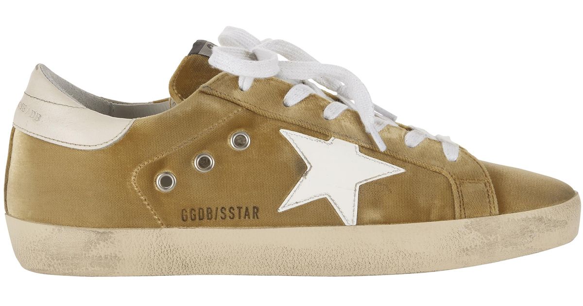 Golden Goose Superstar Dark Yellow Velvet Sneakers | Lyst