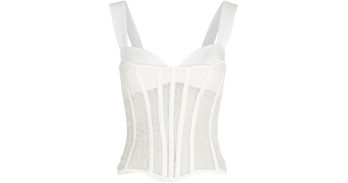 Rozie Corsets Corded Lace Bustier Corset Top in White Lyst