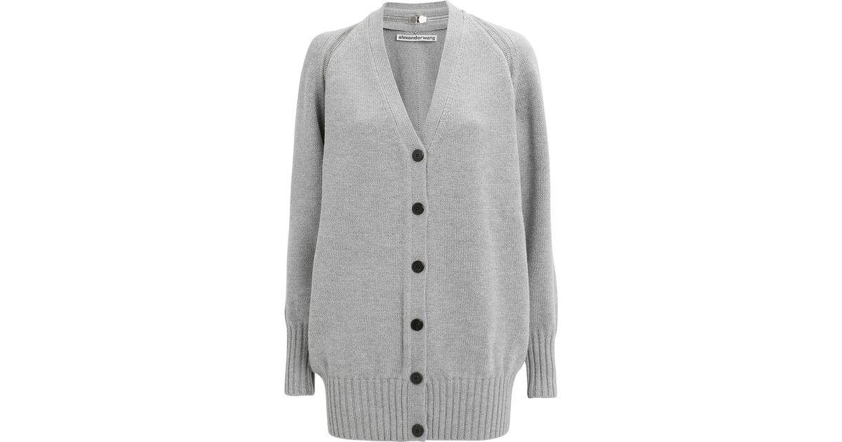 alexander wang zip shoulder cardigan