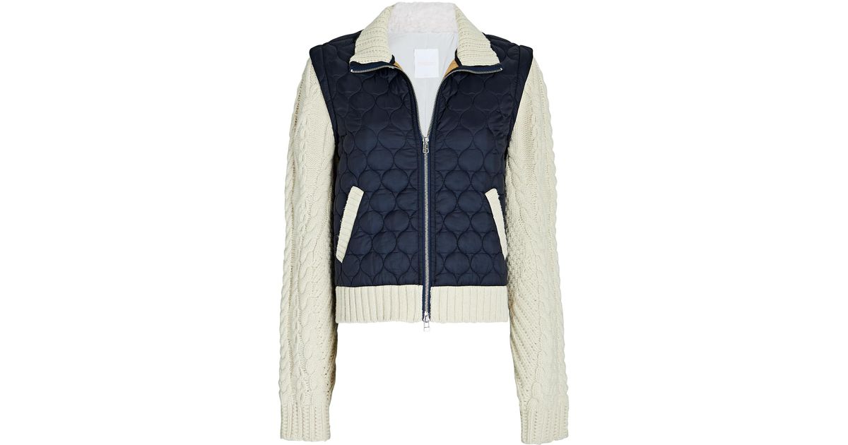 Veronica Beard Wool Patra Mixed Media Jacket in Navy (Blue) Lyst