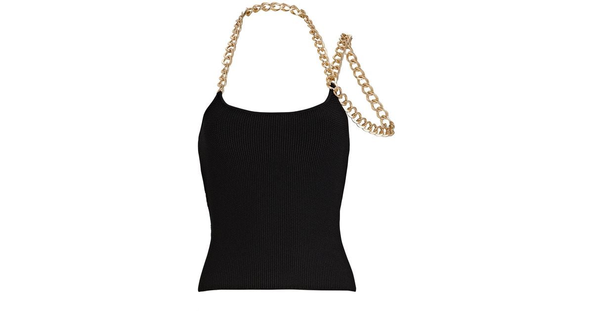 The Sei Chain-embellished Knit Top in Black | Lyst